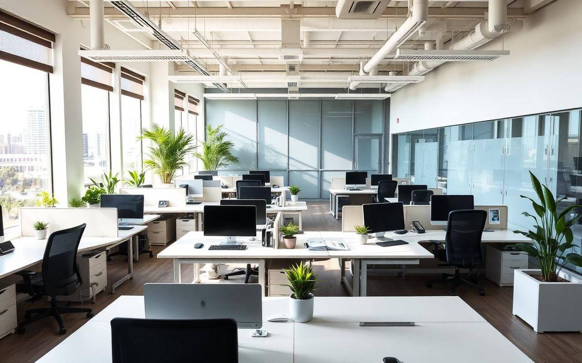 Modern open office cleaned by Robbins Cleaning Services in Colorado Springs